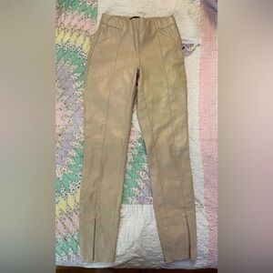 Zara Cream Faux Leather pants